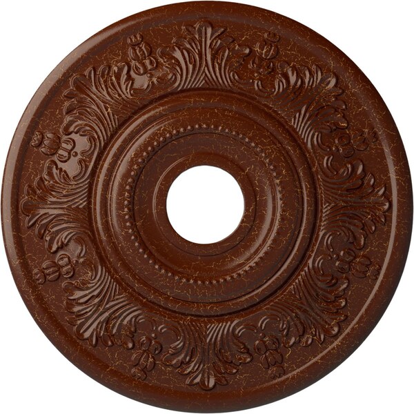 Ekena Millwork Vienna Medallion (Canopies up to 6 1/2"), 20"OD x 3 1/2"ID x 1 1/2"P, Burnished Mahogany Crackle CM20VIBMC - main